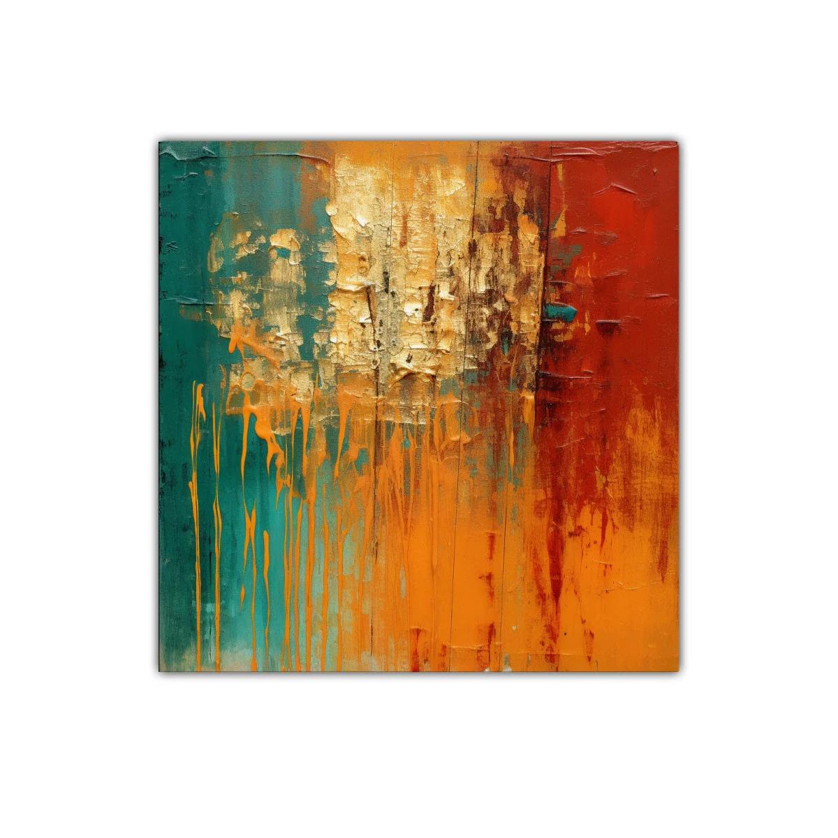 Cuadro abstracto con tonos cálidos y texturas fuertes — imagen principal