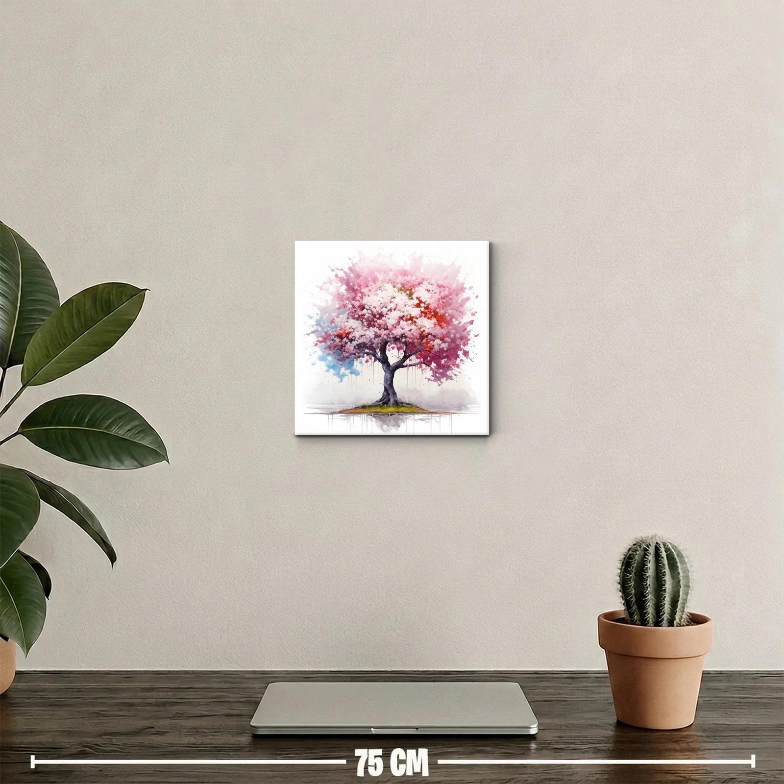 Árbol floreciente con tonos rosa y rojo vibrantes — miniatura 2