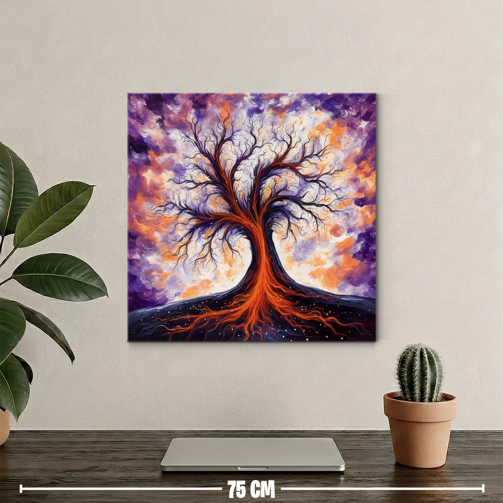 Árbol de fuego entre nubes vibrantes y energía intensa — miniatura 2