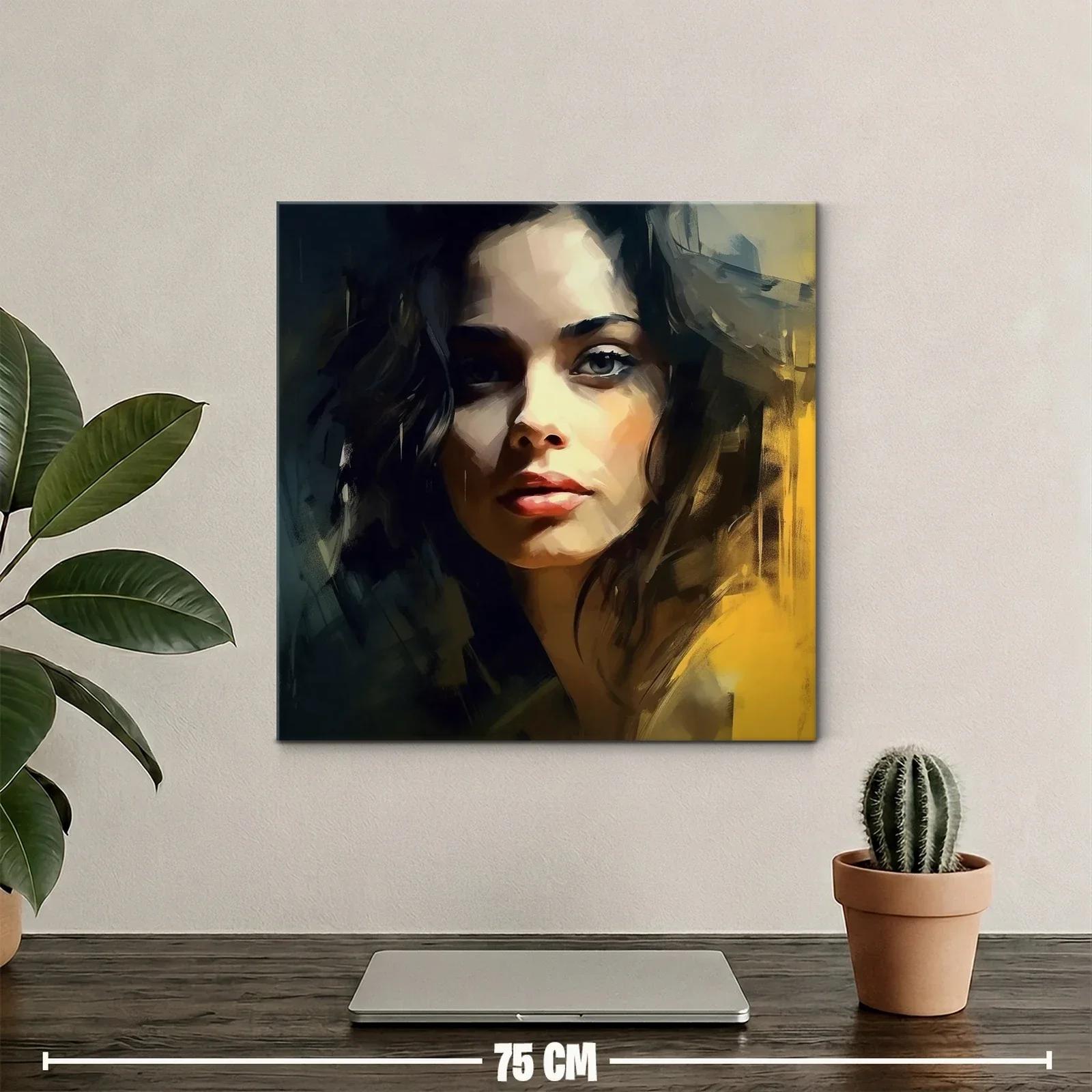 Retrato femenino con luz y sombra en tonos cálidos — miniatura 2