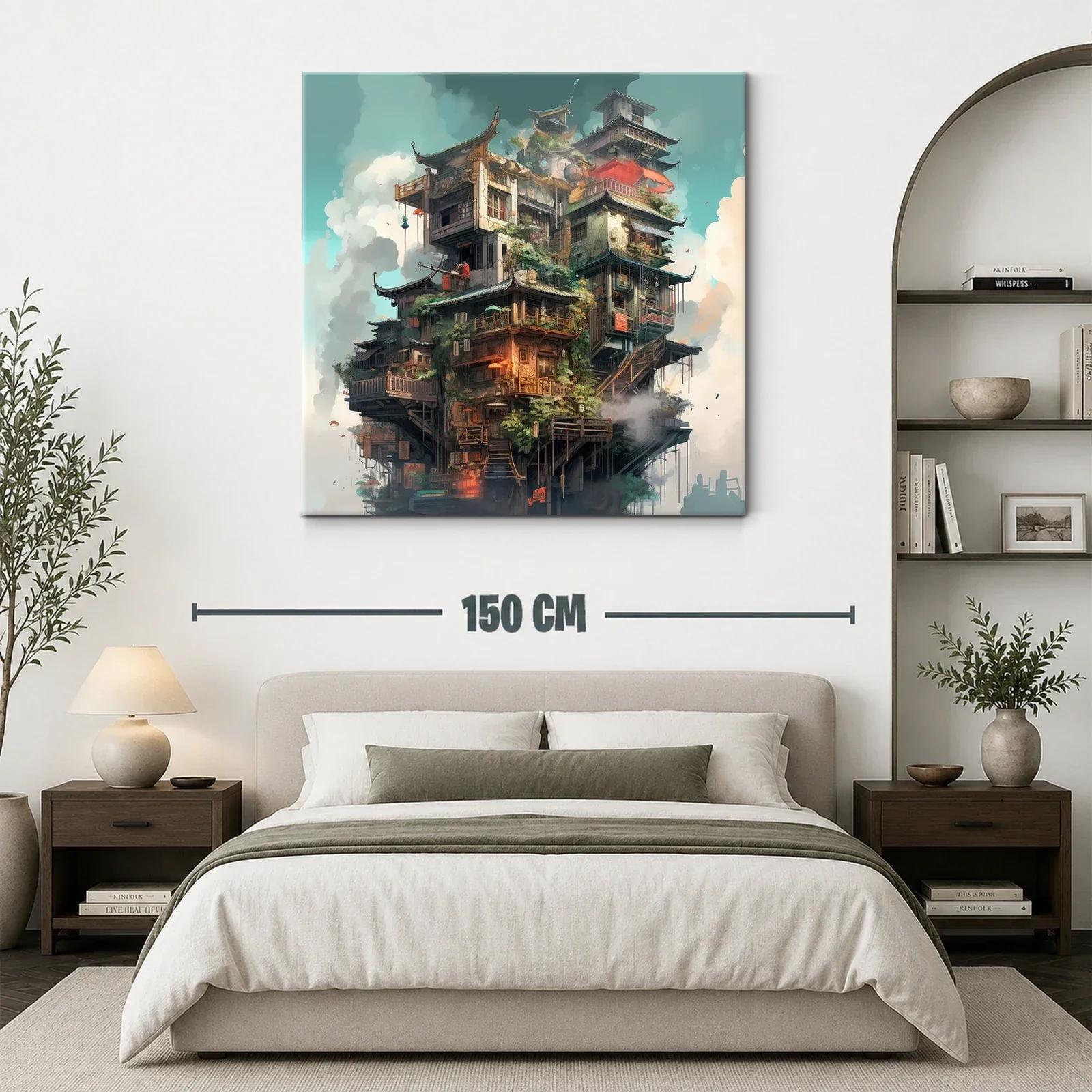 Impresionante arquitectura asiática entre nubes y plantas verdes — miniatura 3