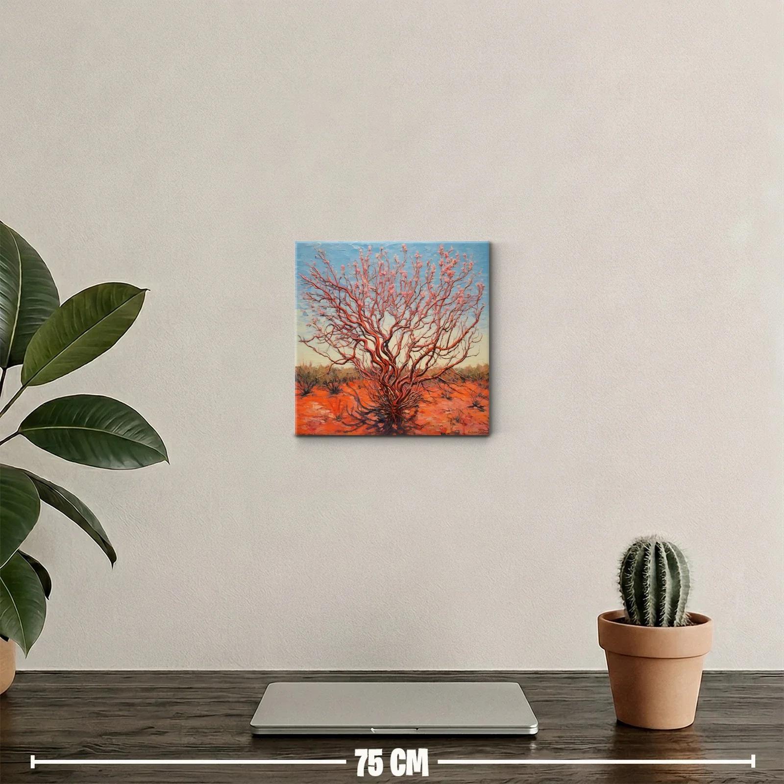 Árbol florido en paisaje desértico al atardecer — miniatura 2