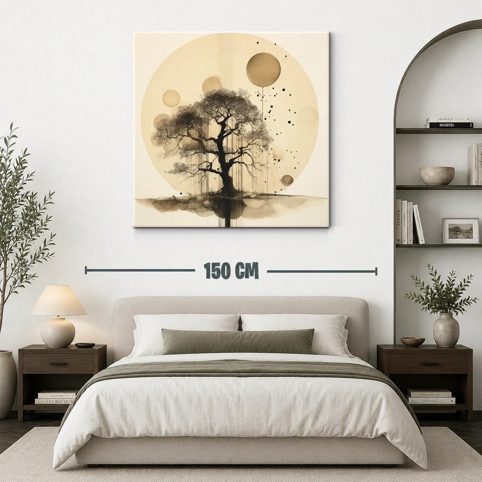 Árbol abstracto con círculos en tonos sepia — miniatura 3