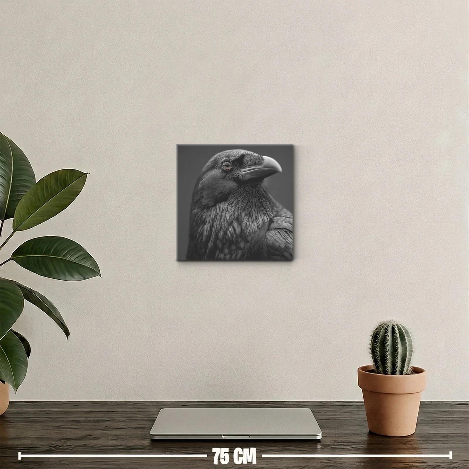 Retrato detallado de cuervo en tonos grises intensos — miniatura 2