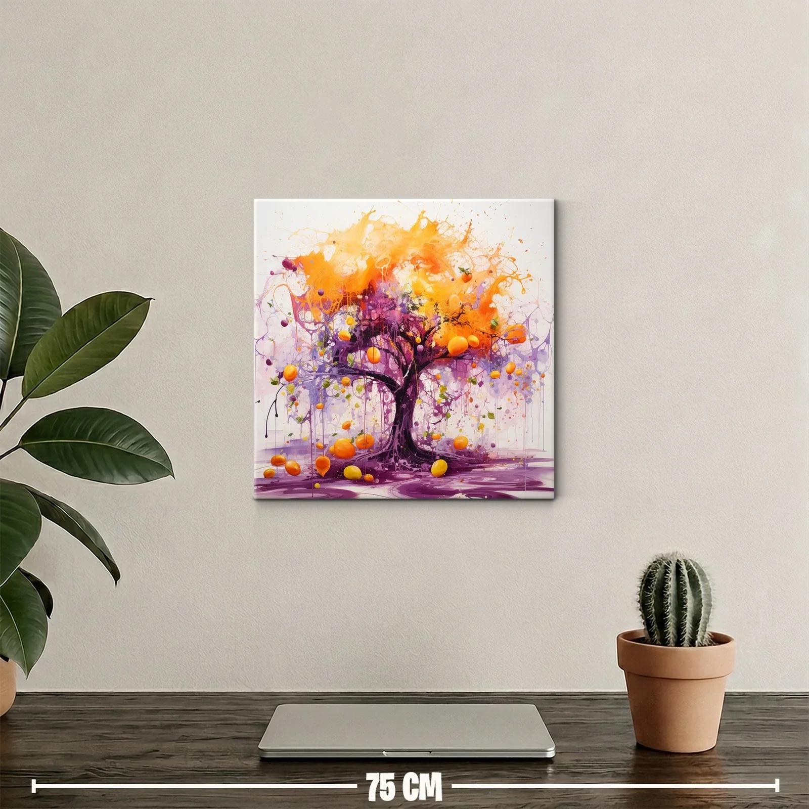 Árbol vibrante con frutos en tonos cálidos y púrpuras — miniatura 2
