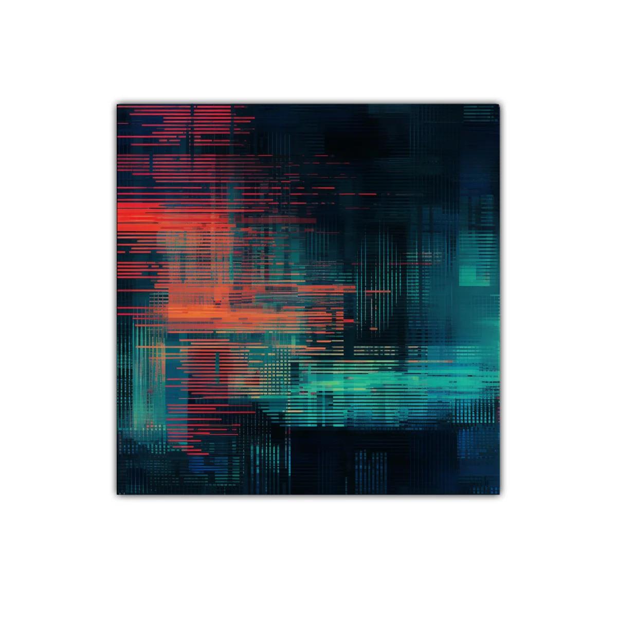 Composición abstracta en tonos vibrantes y oscuros