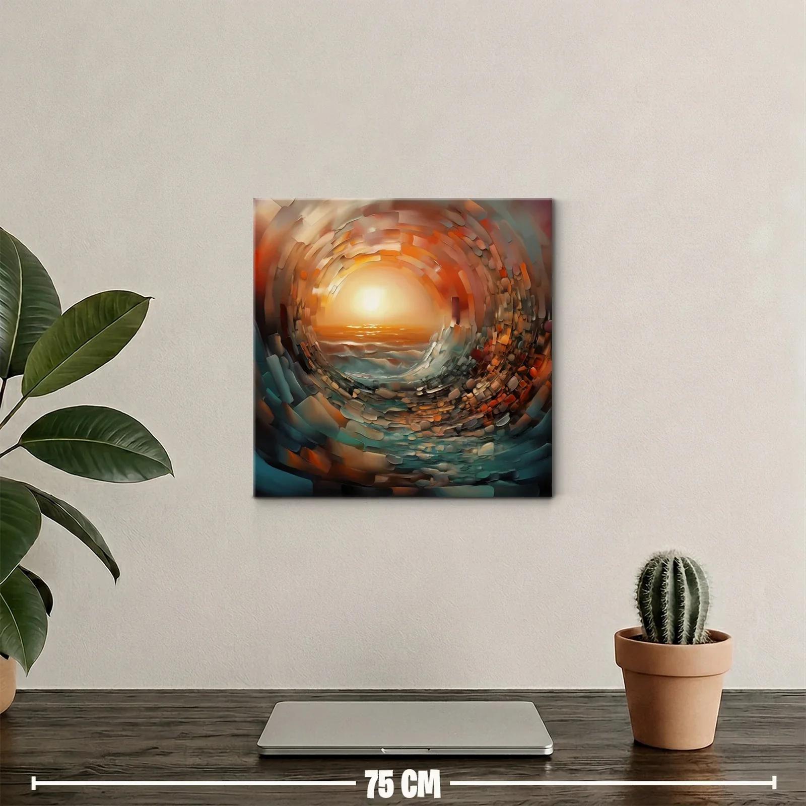 Atardecer abstracto con vibrantes tonos cálidos y fríos — miniatura 2