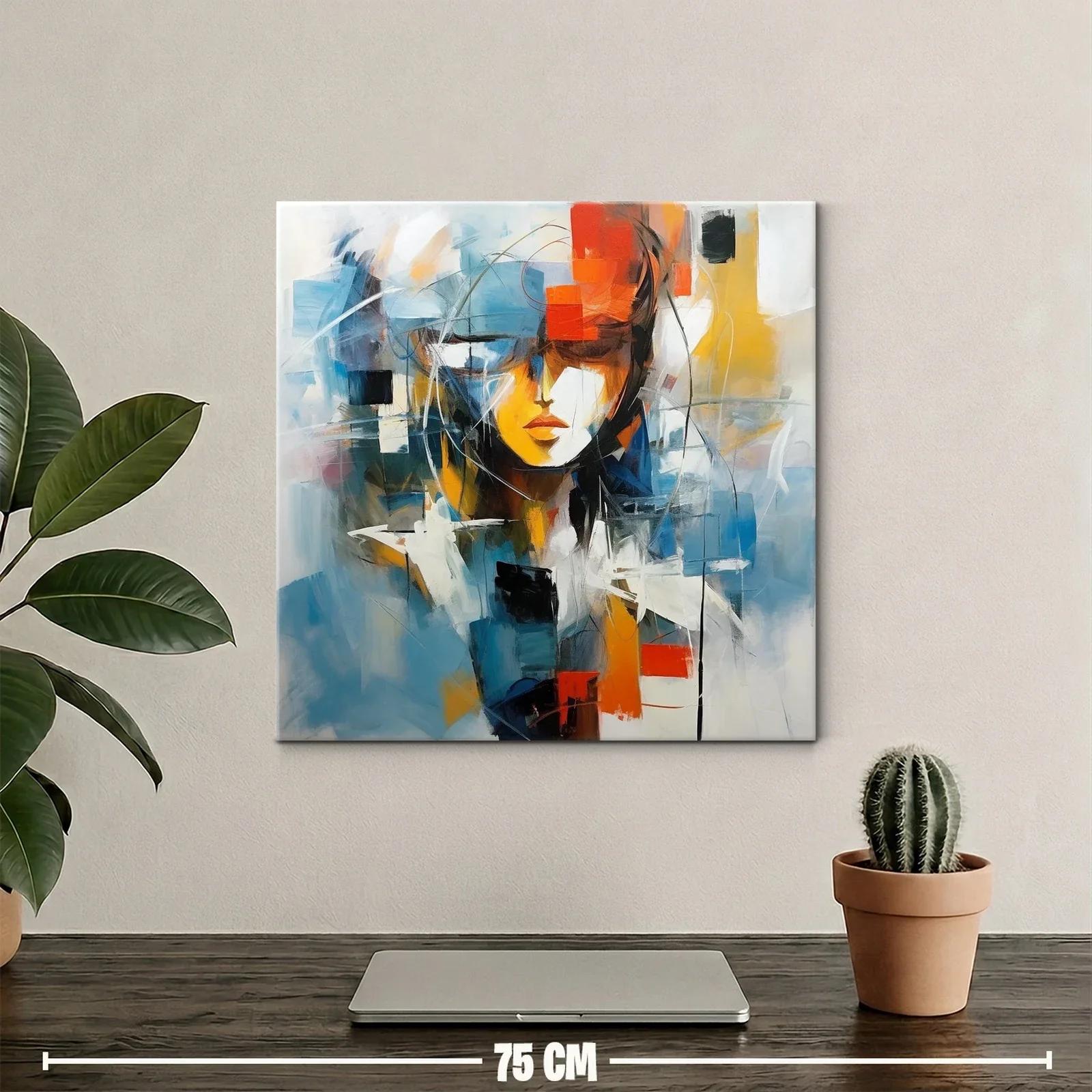 Retrato abstracto con tonos vibrantes y contrastes armónicos — miniatura 2