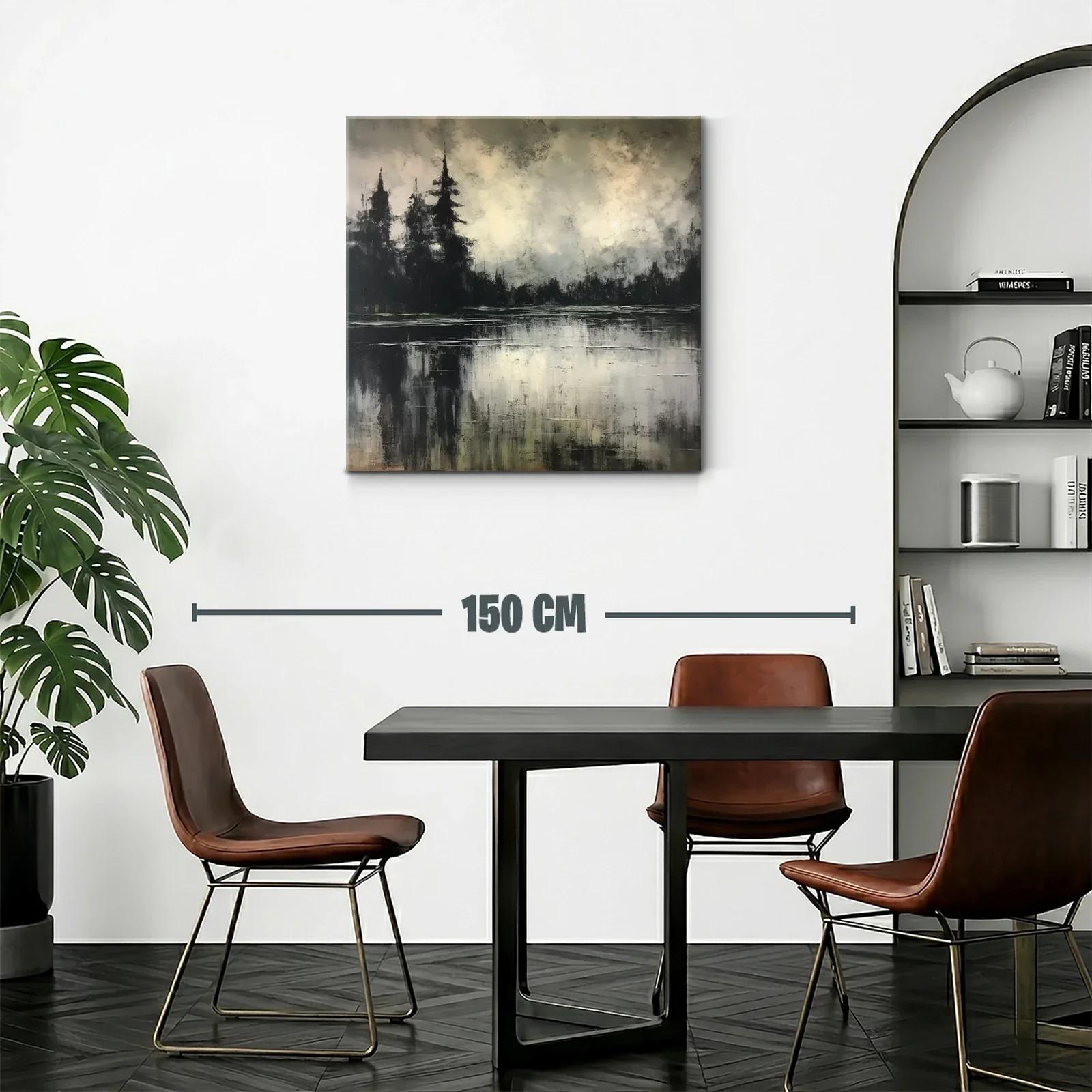 Paisaje abstracto con reflejos en tonos neutros y negros — miniatura 2