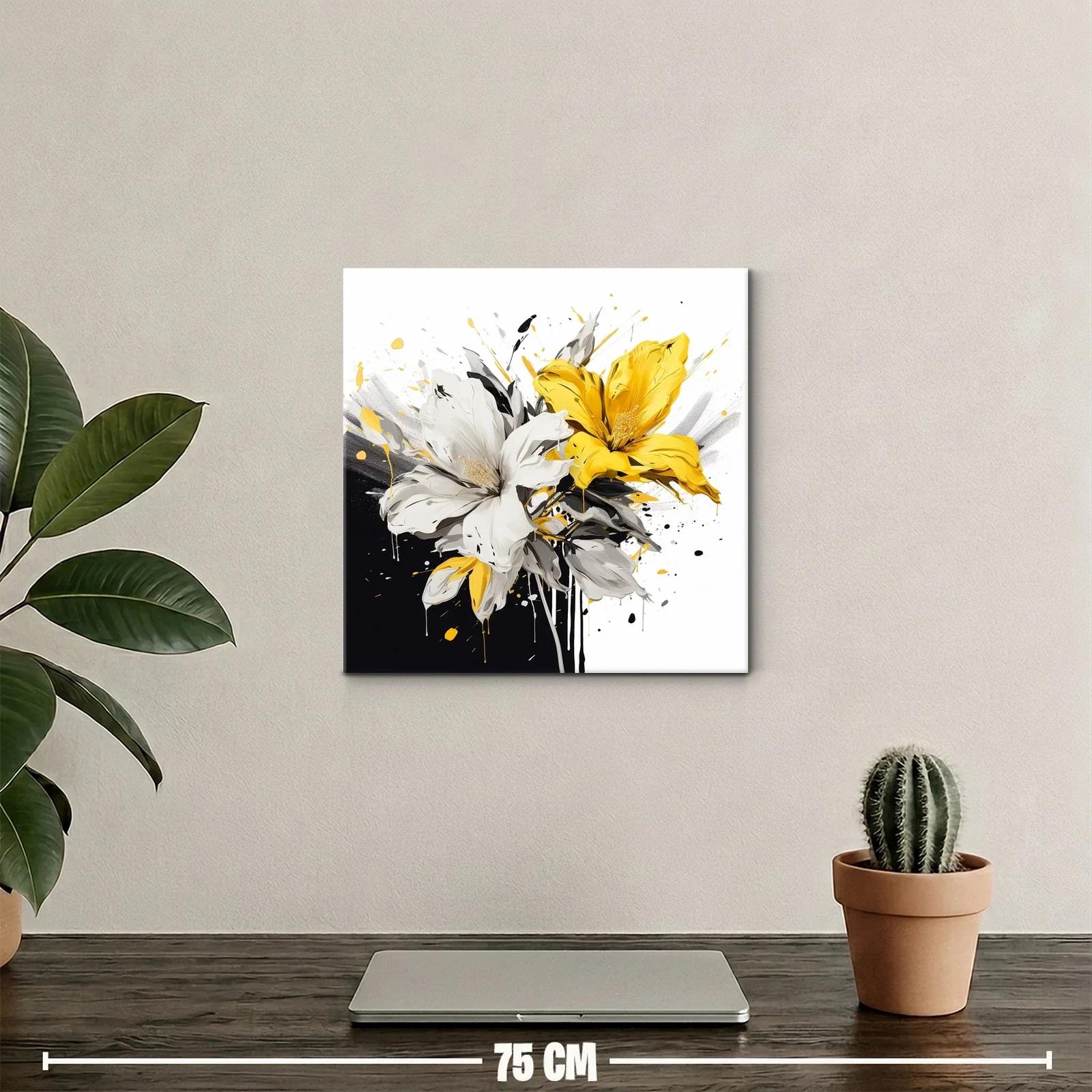 Flores en contraste brillante con tonos amarillos y grises — miniatura 2
