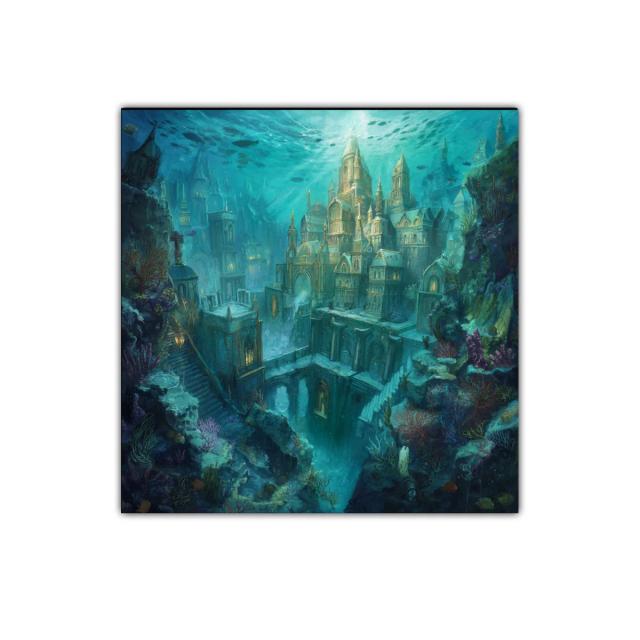 Ciudad mágica sumergida en aguas profundas
