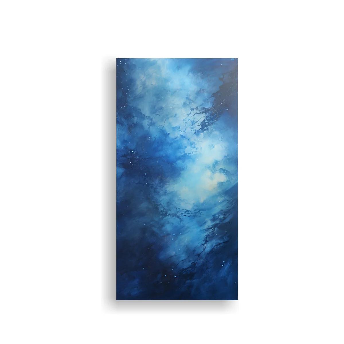 Cuadro nube azul abstracta con puntos de luz