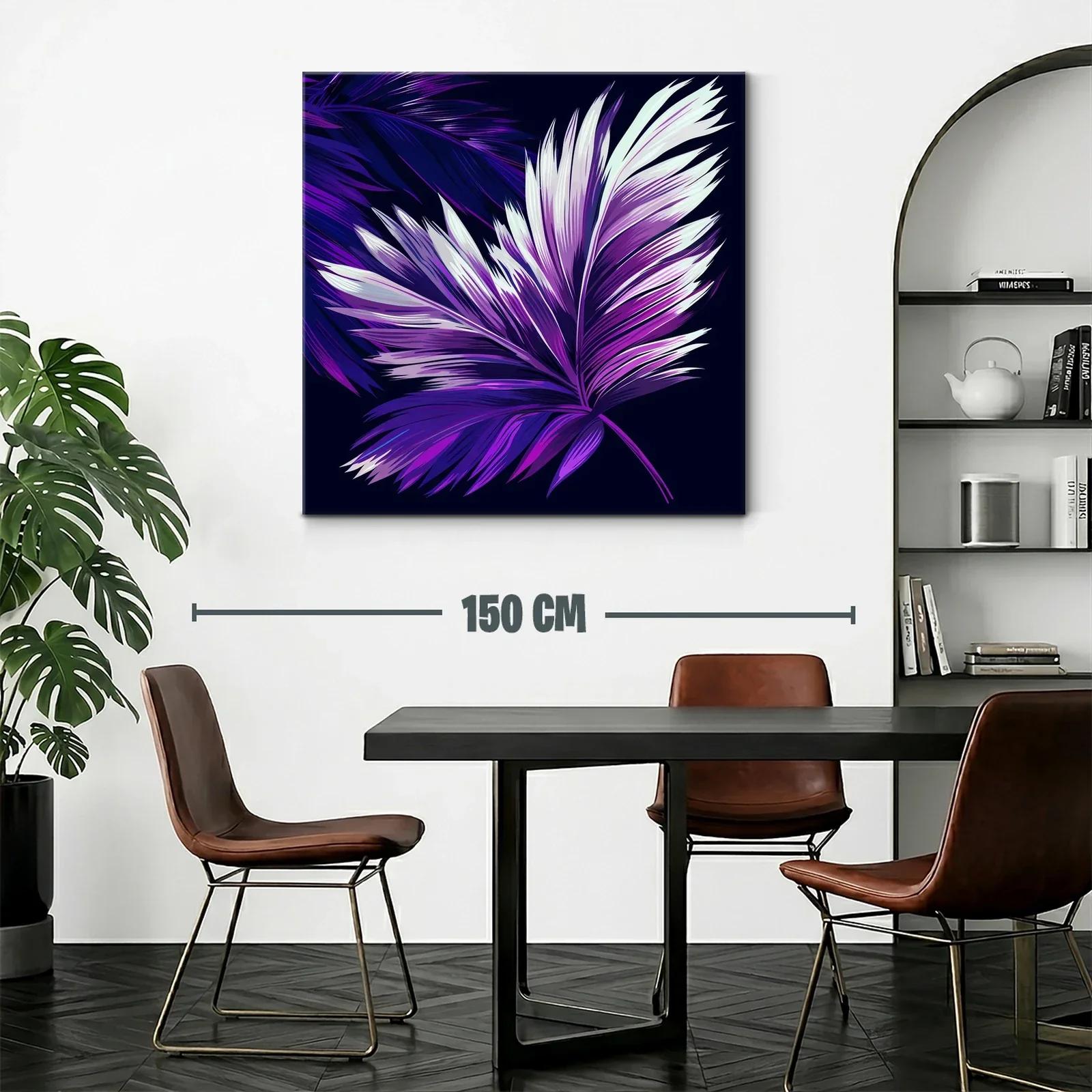 Elegante hoja tropical en tonos violeta y blanco — miniatura 2