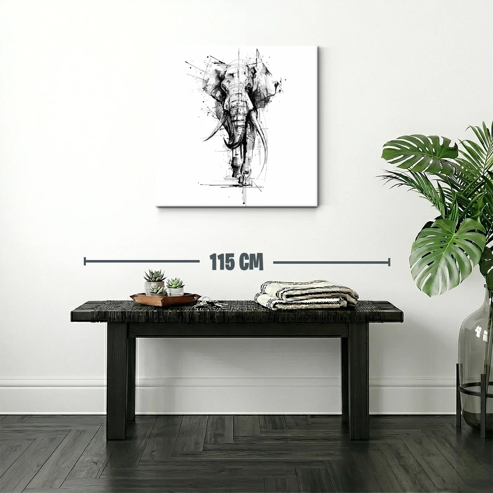 Impactante retrato de elefante en tinta monocroma — miniatura 2