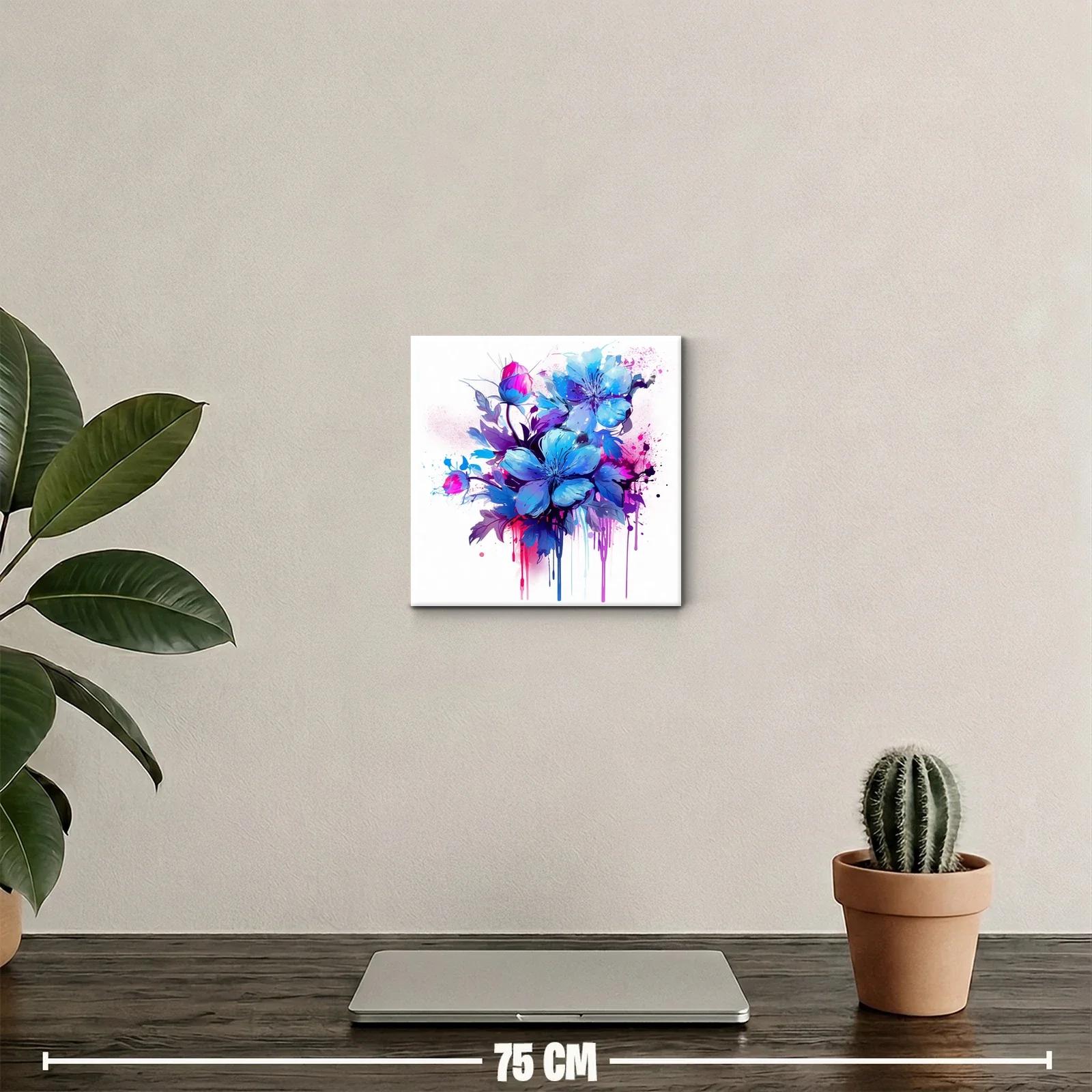 Ramo vibrante de flores azules con acentos fucsia — miniatura 2