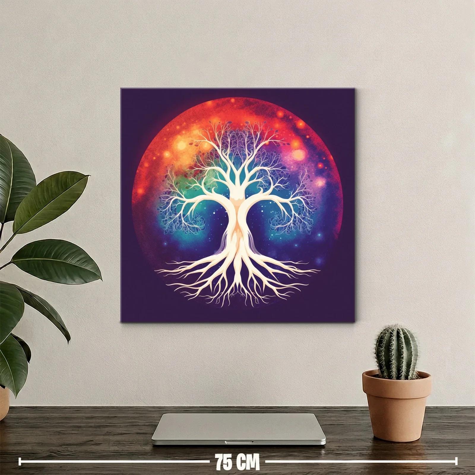 Árbol de la vida iluminado en vibrante fondo cósmico — miniatura 2