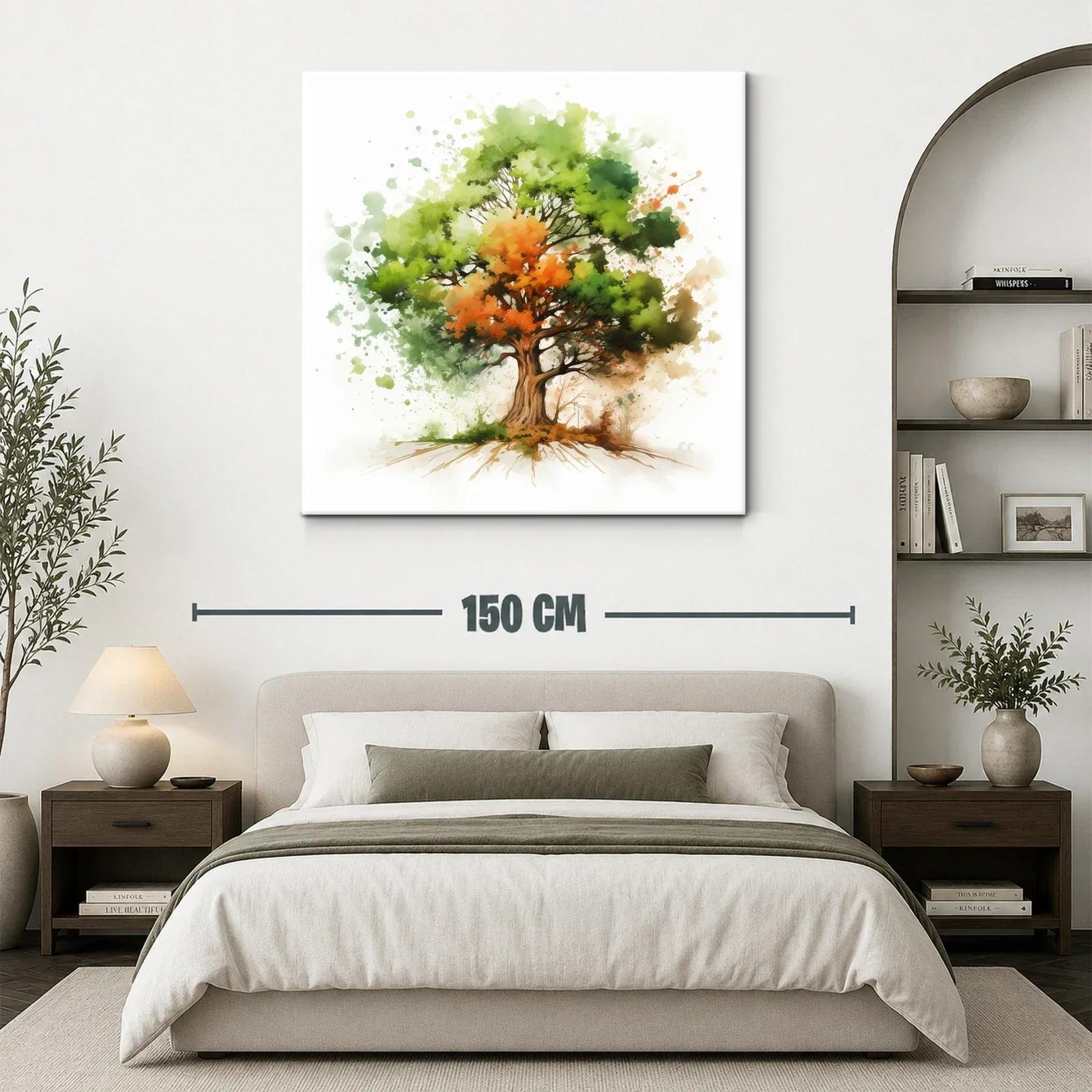 Árbol vibrante con tonos verdes y naranjas llenos de vida — miniatura 3