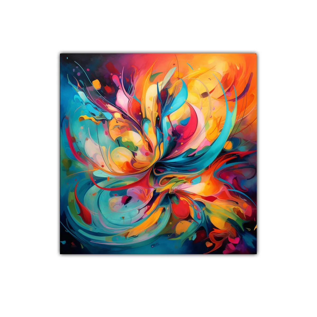 Cuadro decorativo moderno con explosión de color vibrante