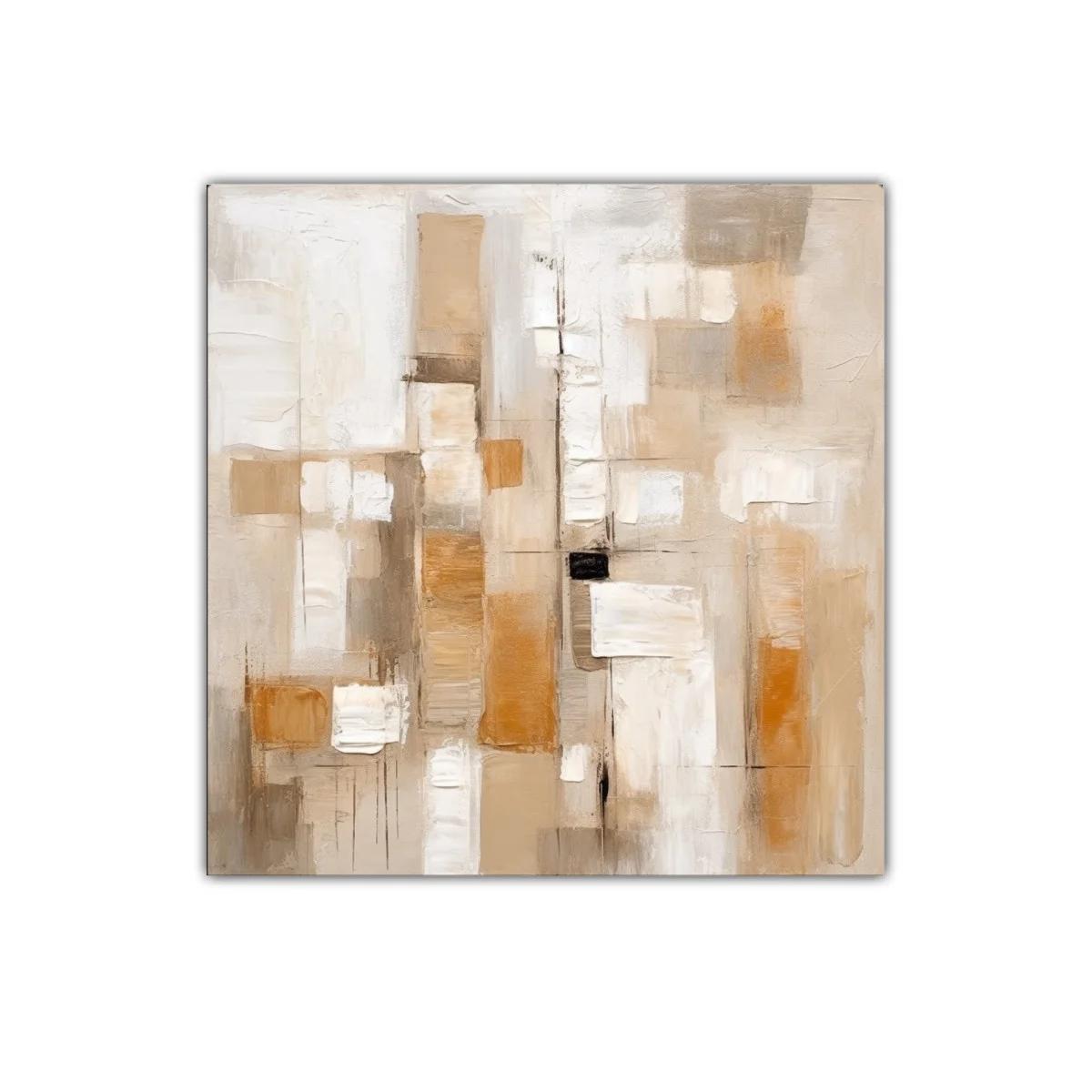 Composición abstracta en tonos tierra y neutros cálidos