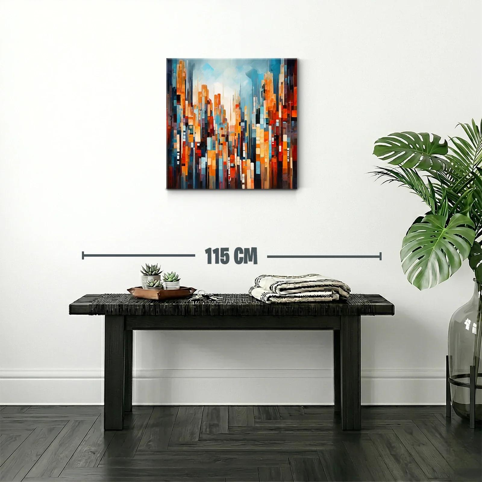 Abstracto vibrante de ciudad con tonos cálidos y fríos — miniatura 2