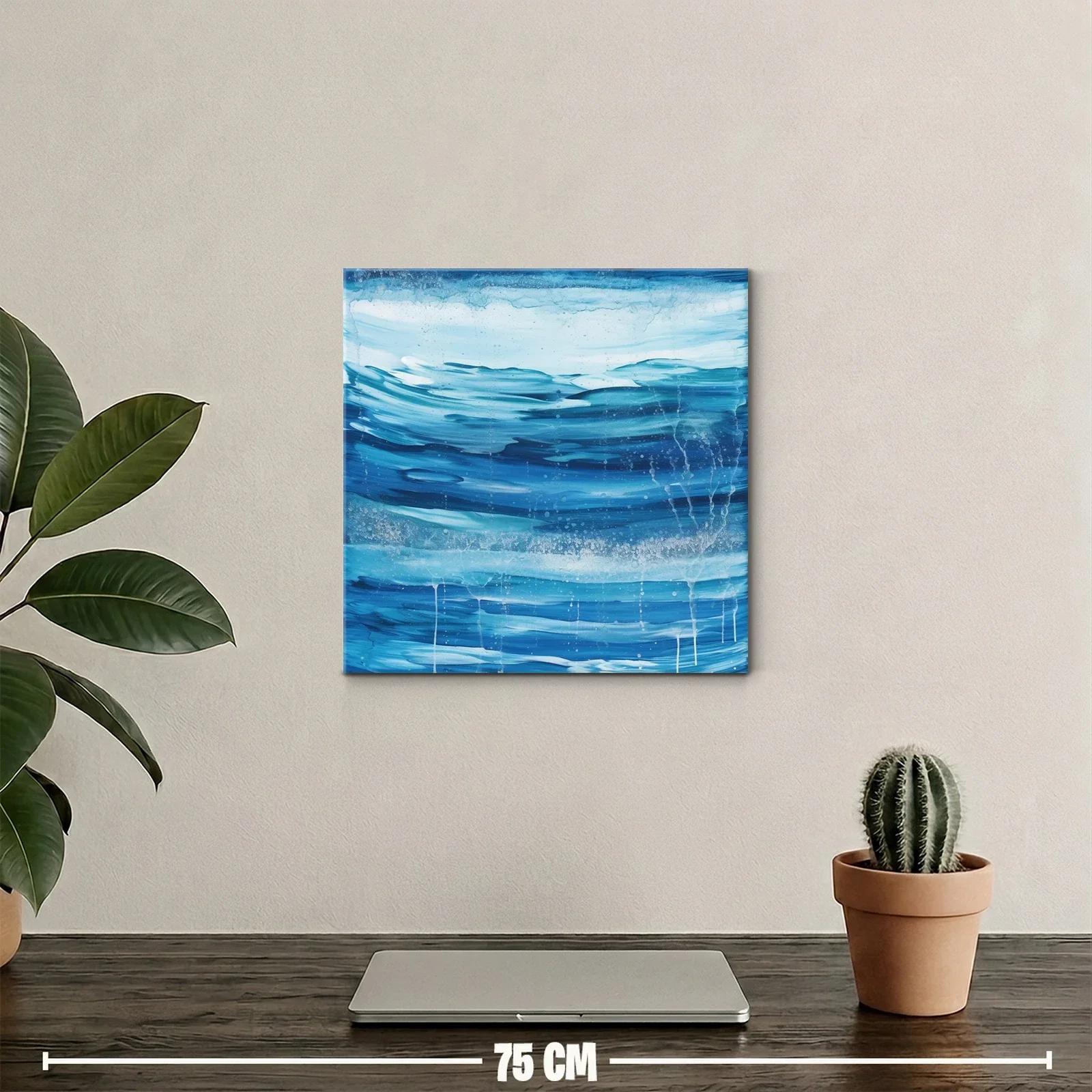 Cuadro abstracto inspirado en el movimiento del agua azul — miniatura 2