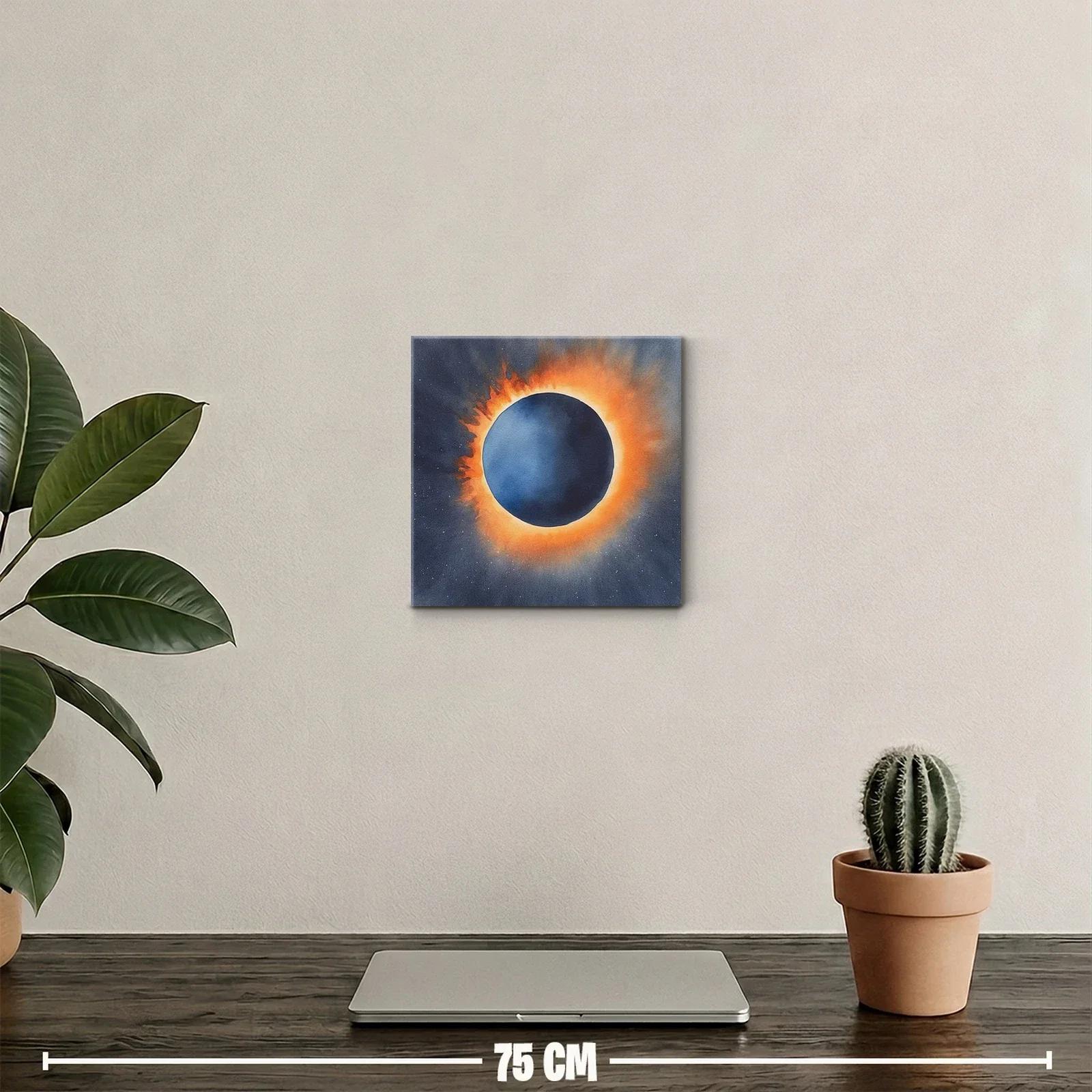 Cuadro decorativo eclipse solar con tonos oscuros y cálidos — miniatura 2