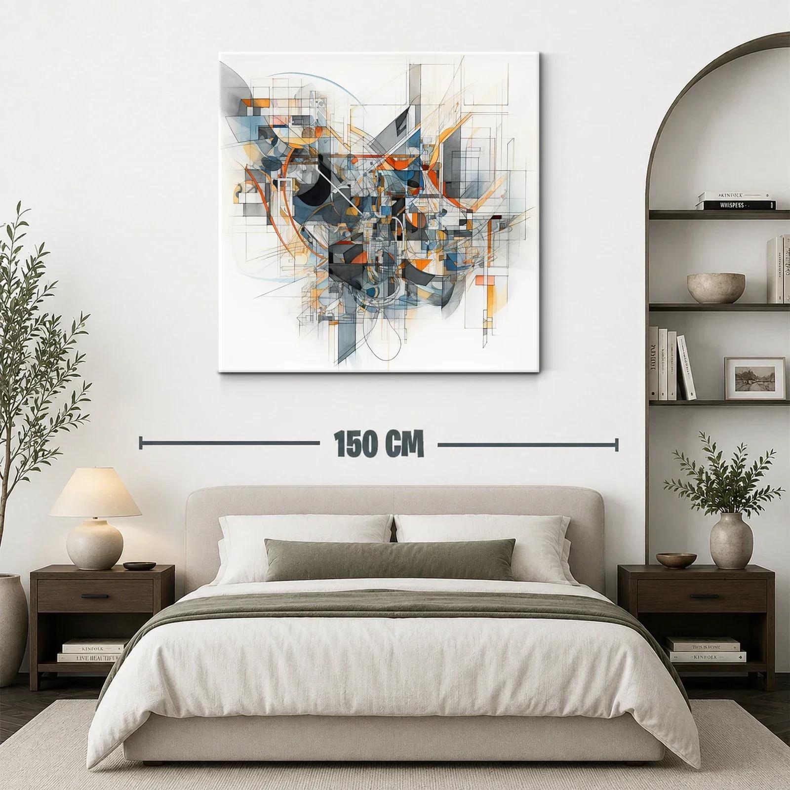 Composición abstracta con líneas geométricas y tonos cálidos — miniatura 3