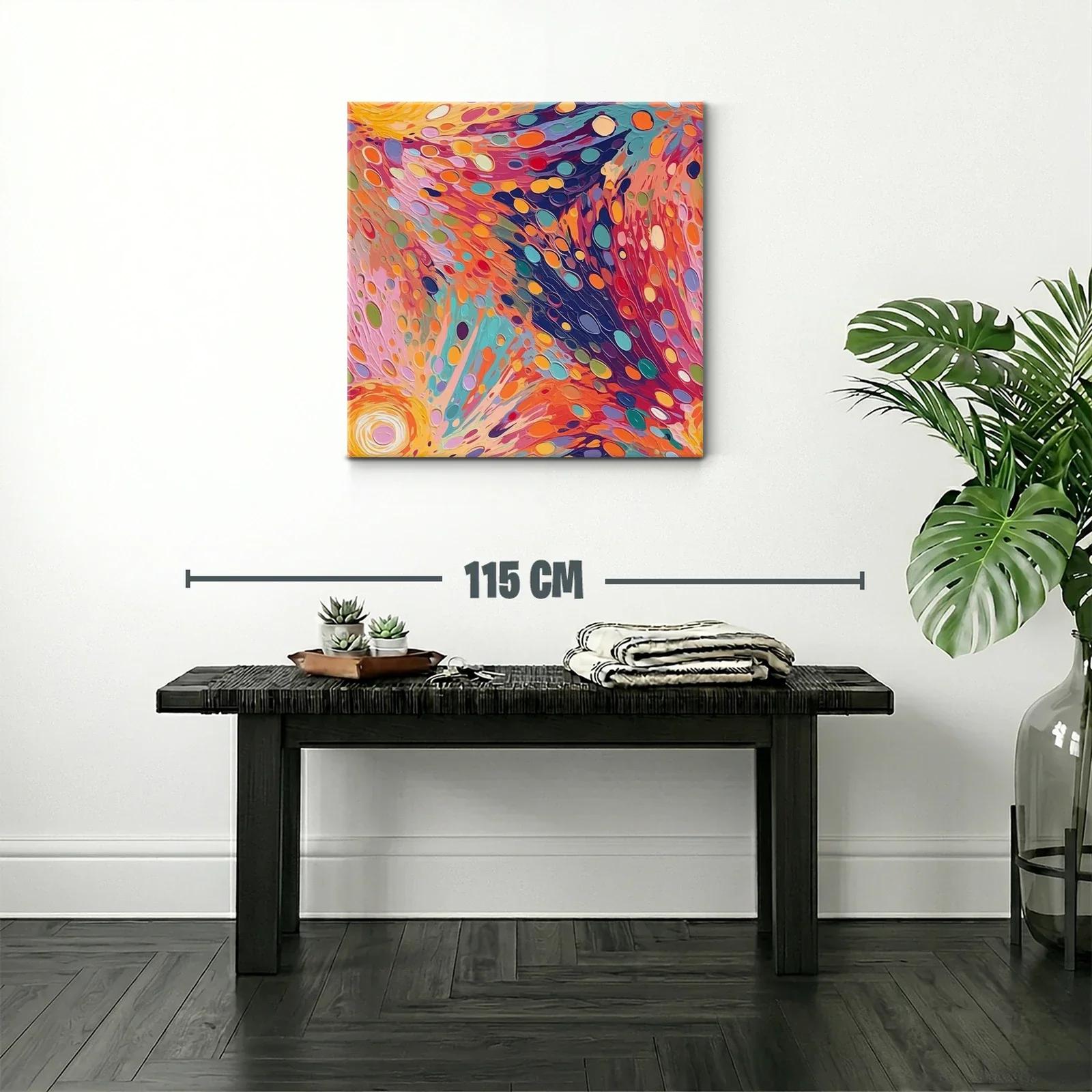 Cuadro vibrante con formas abstractas en tonos cálidos — miniatura 2