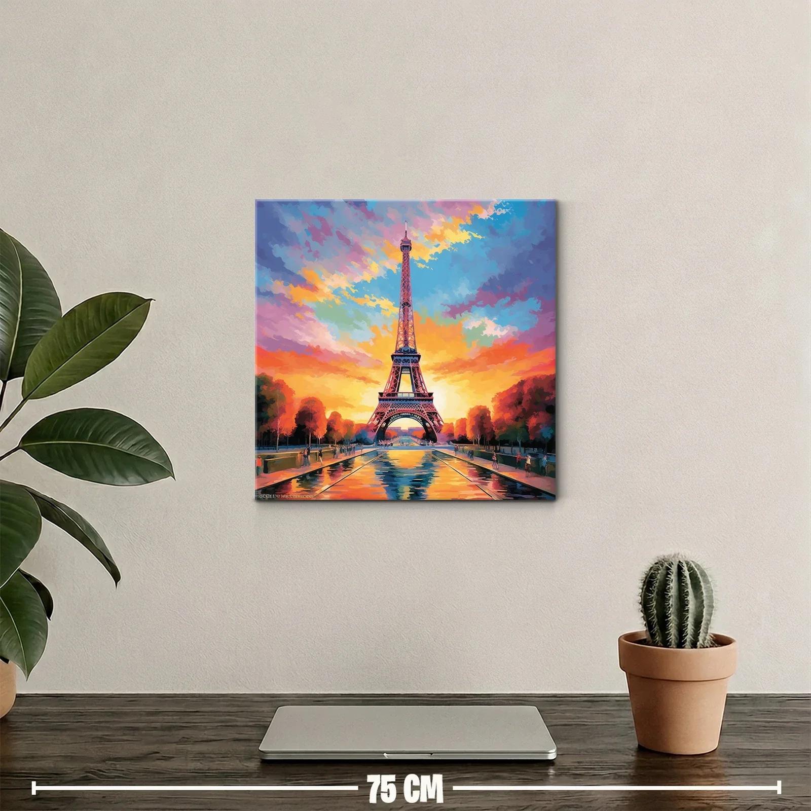 Atardecer vibrante en la torre de París — miniatura 2