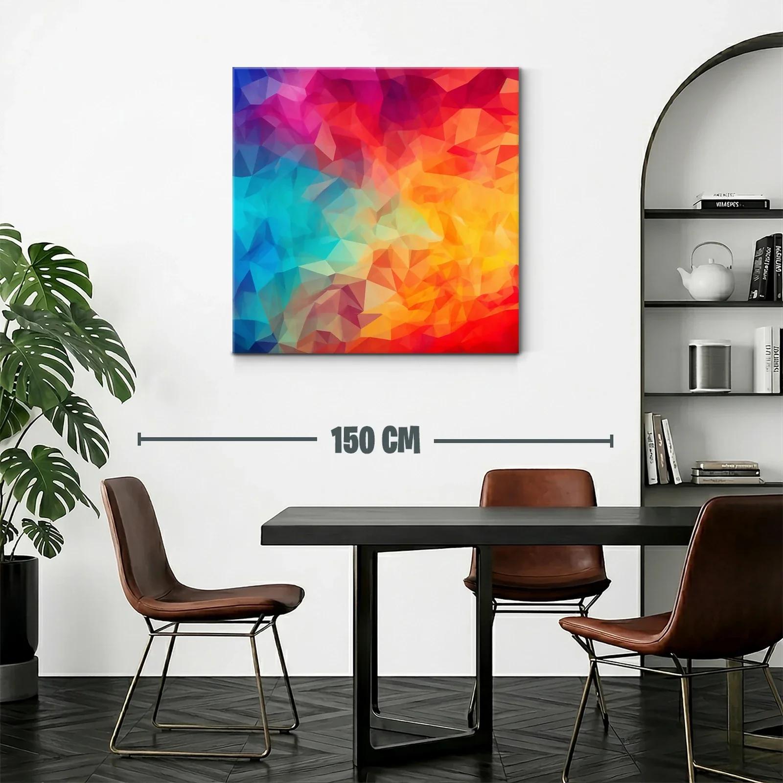 Cuadro Abstracto con Tonos Vivos y Geometría Dinámica — miniatura 2