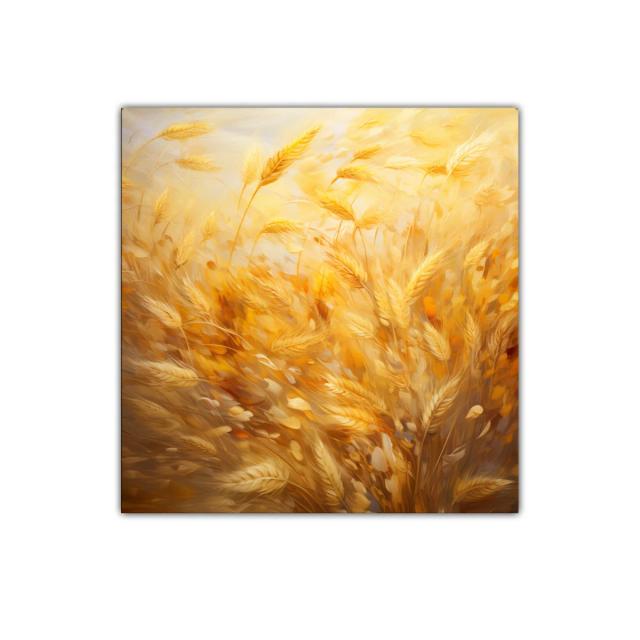 Inspirador cuadro de espigas doradas en movimiento suave