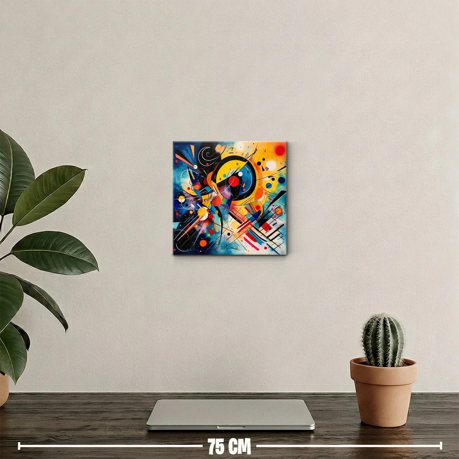 Cuadro abstracto con vibrantes formas y colores intensos — miniatura 2