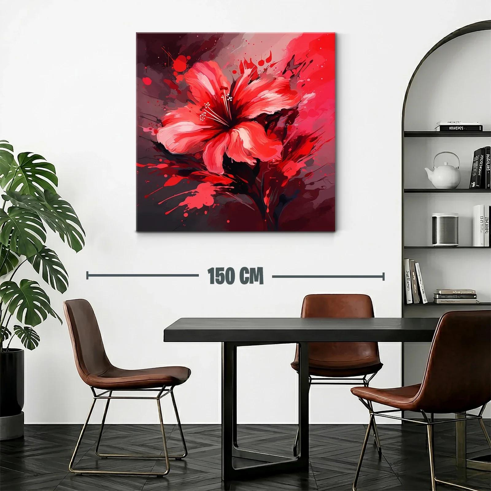 Flor vibrante en tonos rojos y negros vivo — miniatura 2