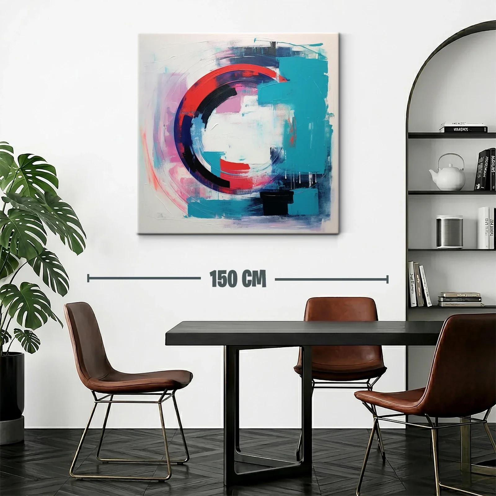Composición abstracta con formas circulares en tonos vibrantes — miniatura 2