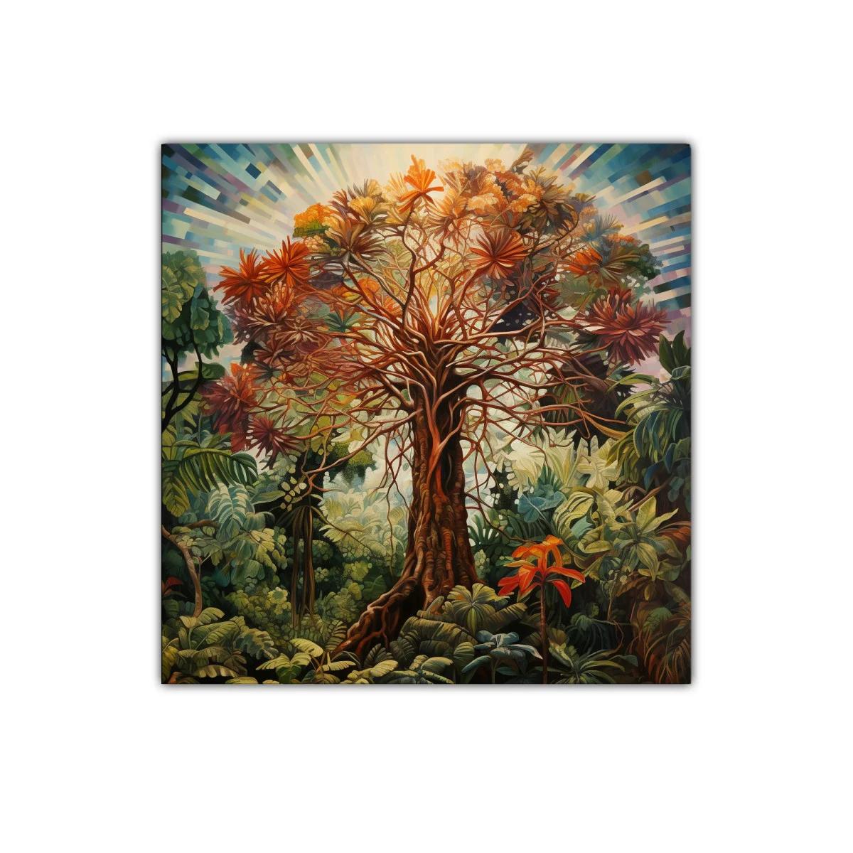 Árbol radiante en vibrante paisaje natural tropical — miniatura 1