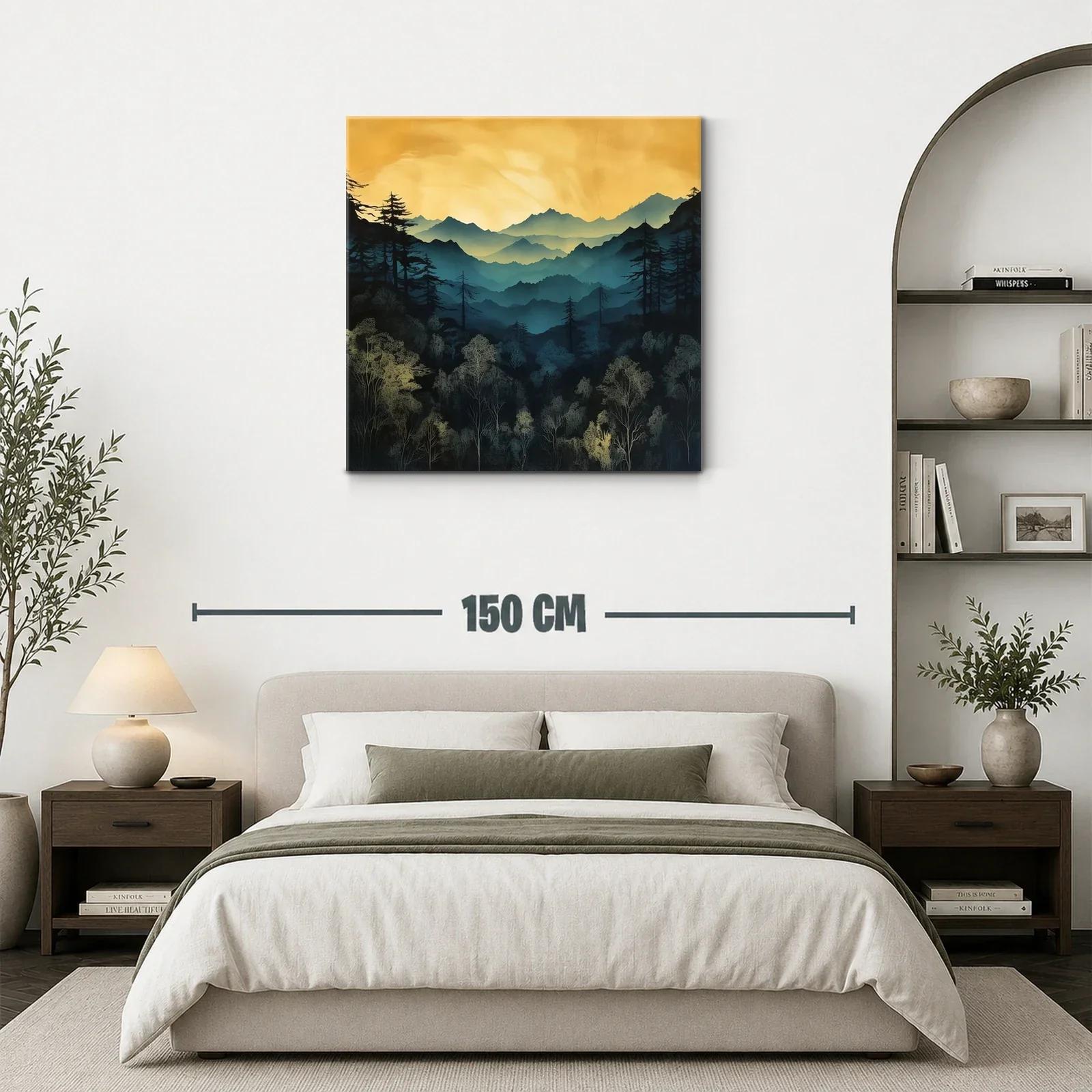 Atardecer dorado sobre montañas y bosques silentes — miniatura 3