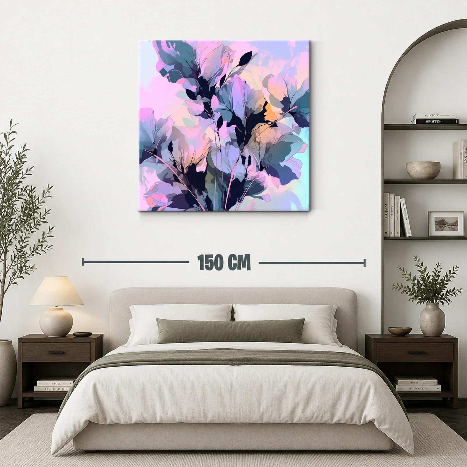 Cuadro floral con tonos suaves y vibrantes en armonía — miniatura 3