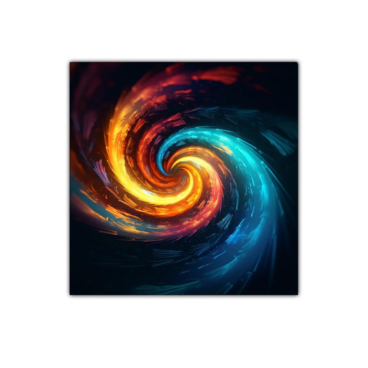 Espiral vibrante en tonos cálidos y fríos para decoración moderna — imagen principal