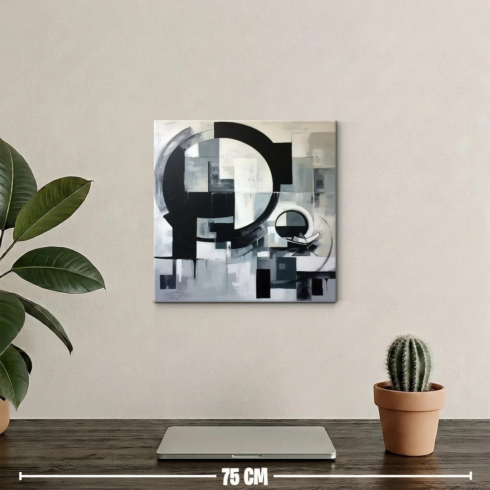 Composición abstracta con círculos y tonos neutros — miniatura 2