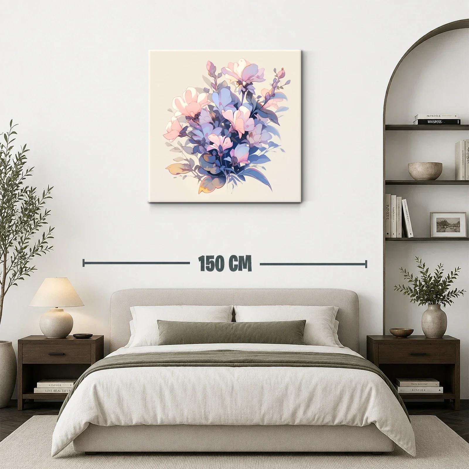 Delicado ramo floral en tonos pastel y azules suaves — miniatura 3