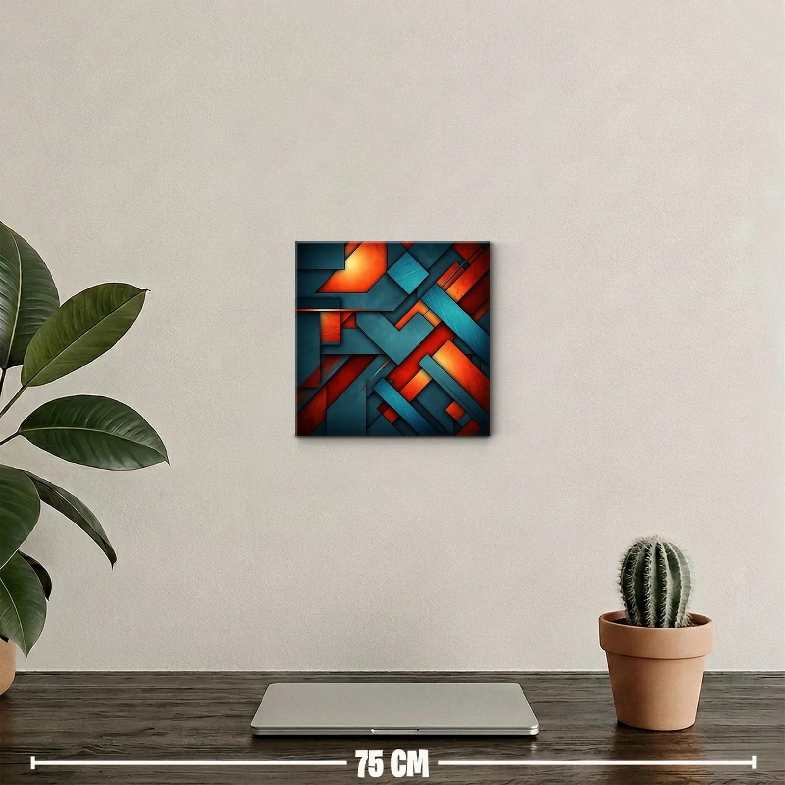 Composición geométrica abstracta en tonos naranja y azul — miniatura 2