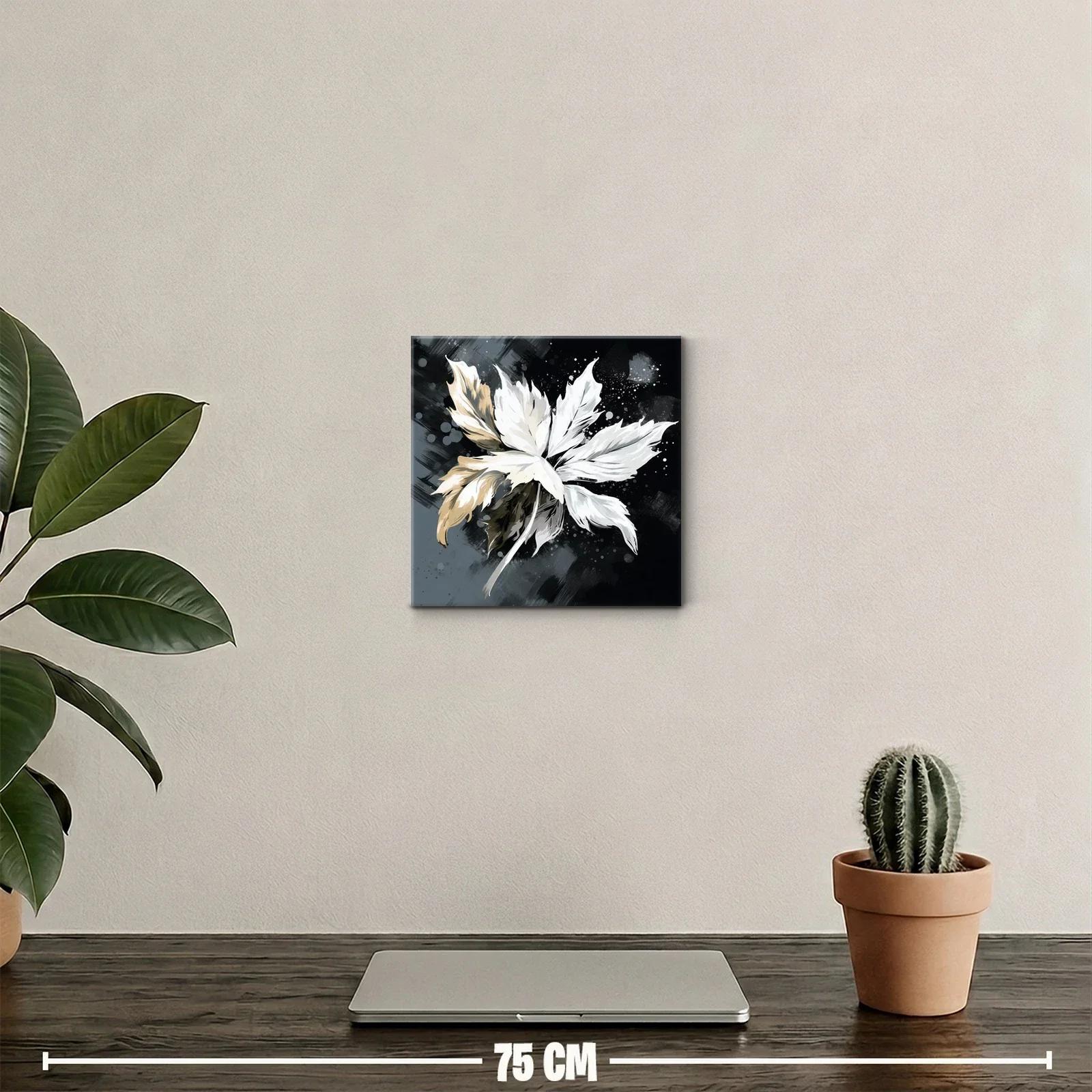 Flor abstracta en tonos neutros y contraste oscuro — miniatura 2