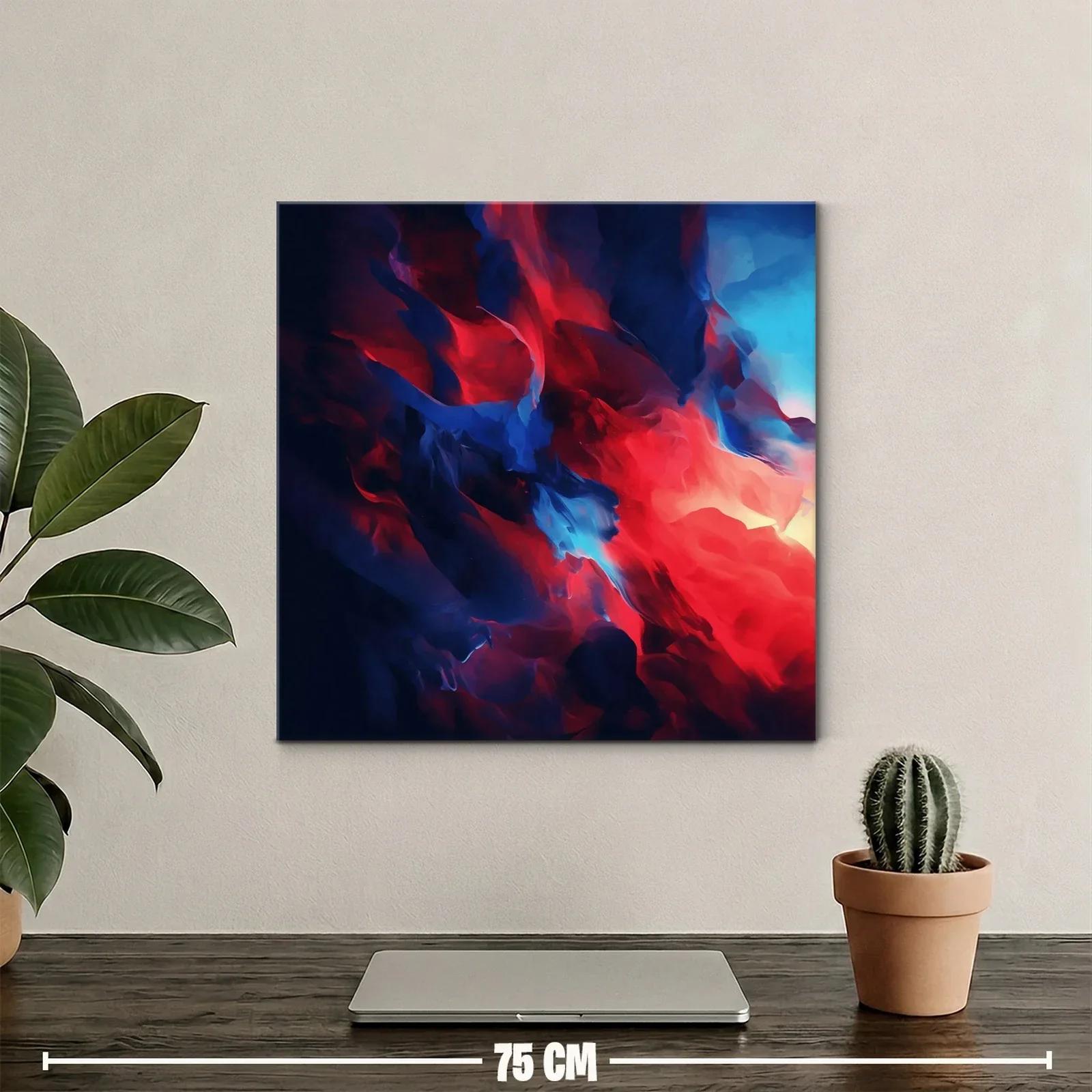 Cuadro abstracto con enérgicos tonos rojos y azules intensos — miniatura 2