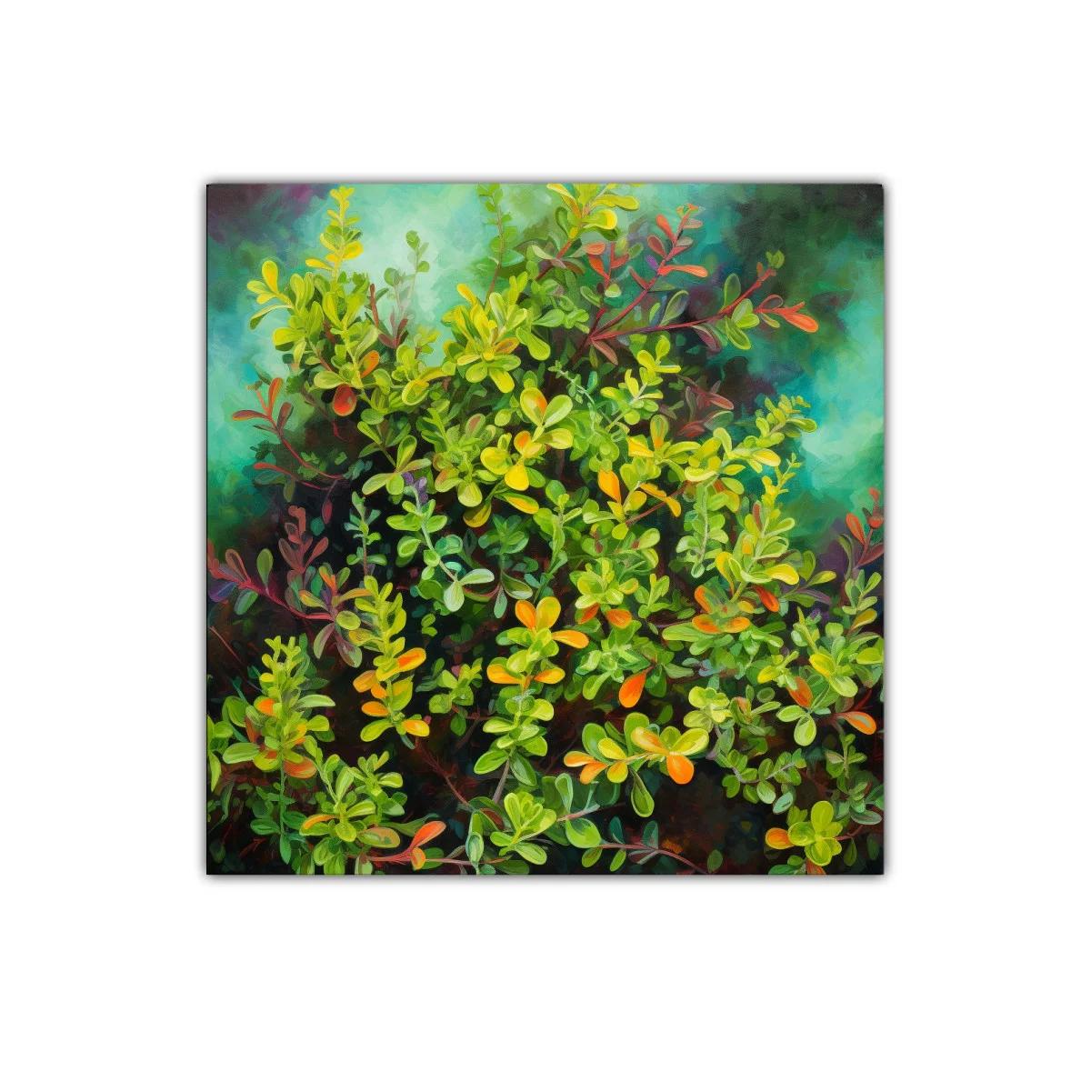 Cuadro decorativo con arbusto frondoso colorido y vibrante — imagen principal