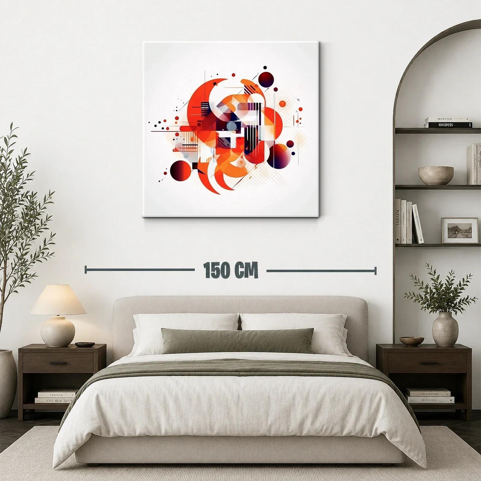 Composición abstracta de círculos y líneas en tonos cálidos — miniatura 3