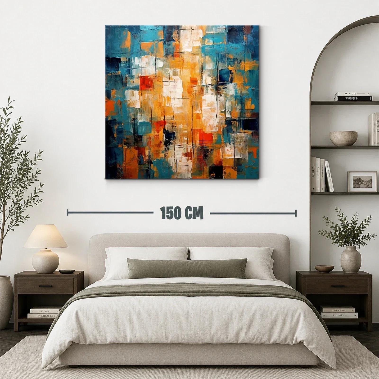 Cuadro abstracto con juego de luces y contrastes cálidos — miniatura 3