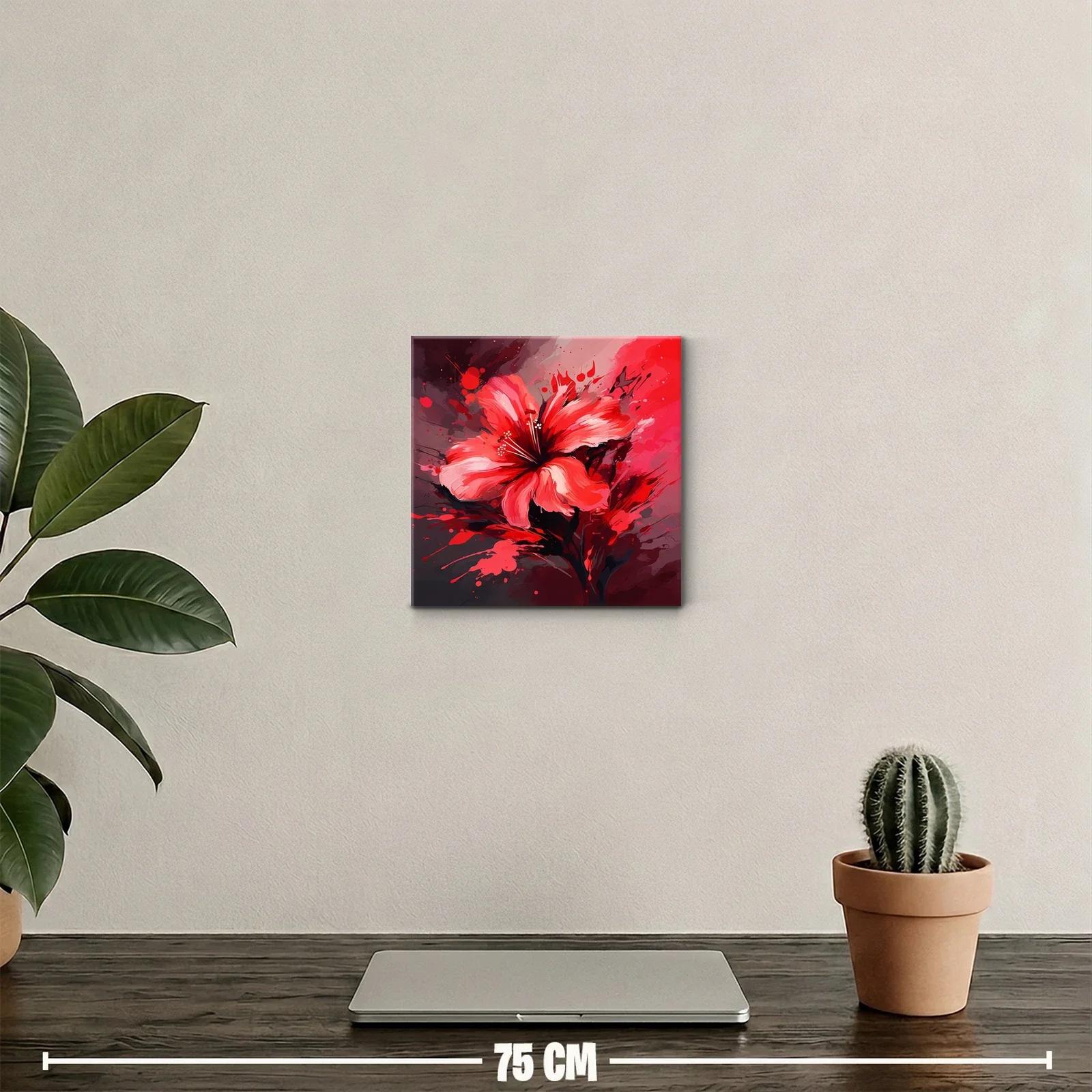 Flor vibrante en tonos rojos y negros vivo — miniatura 2