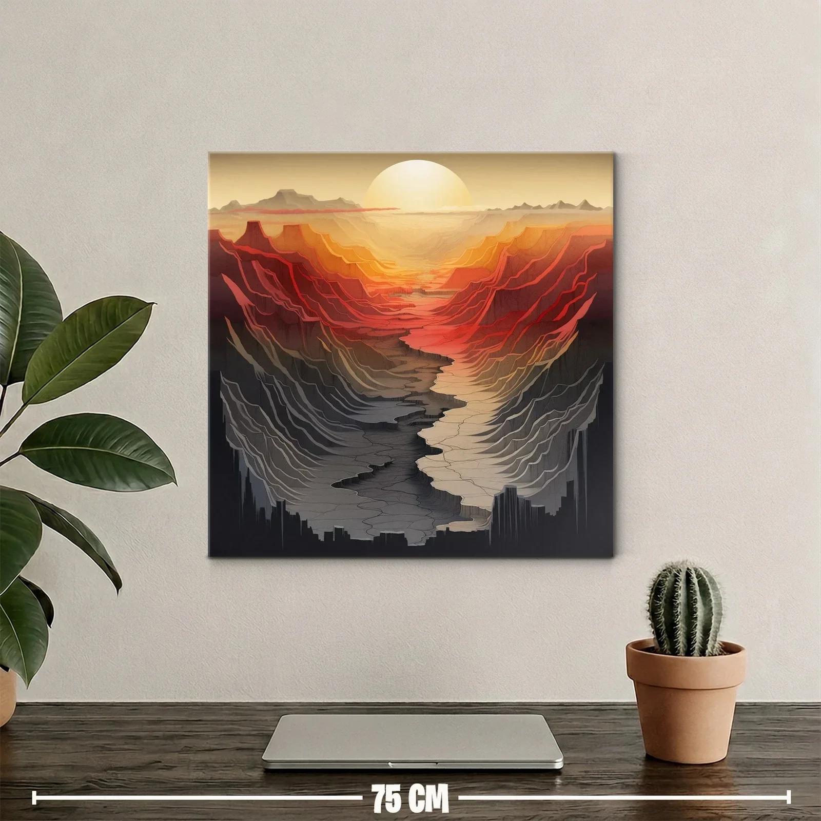 Atardecer en cañón con tonos cálidos y contrastes intensos — miniatura 2