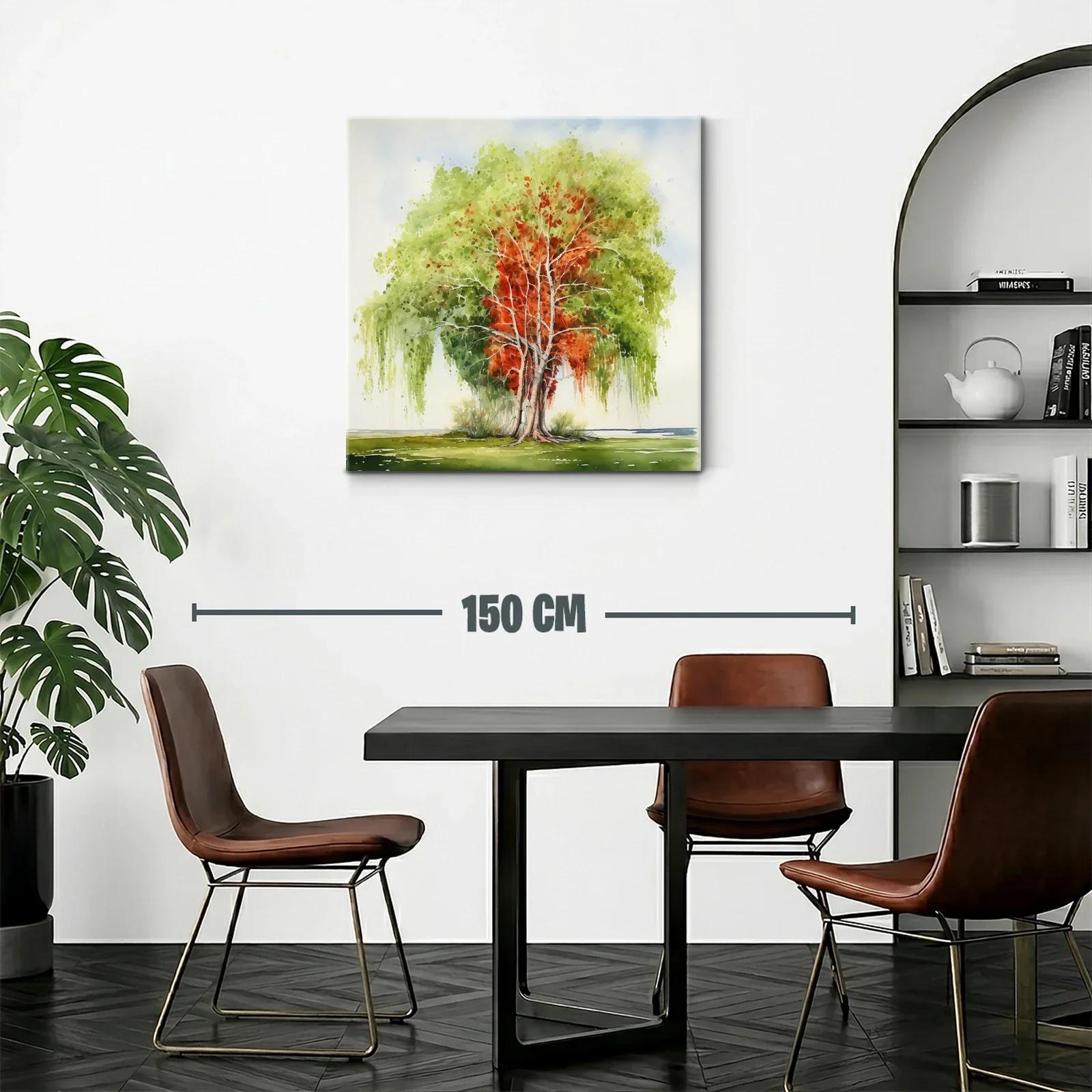 Árbol en plena transición con vibrantes tonos otoñales y verdes — miniatura 2