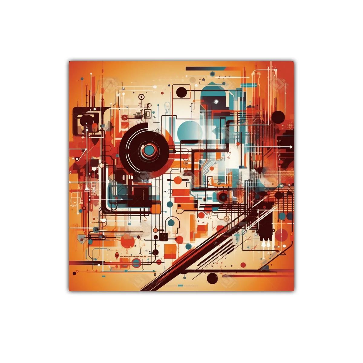 Composición abstracta con formas geométricas y líneas dinámicas — imagen principal